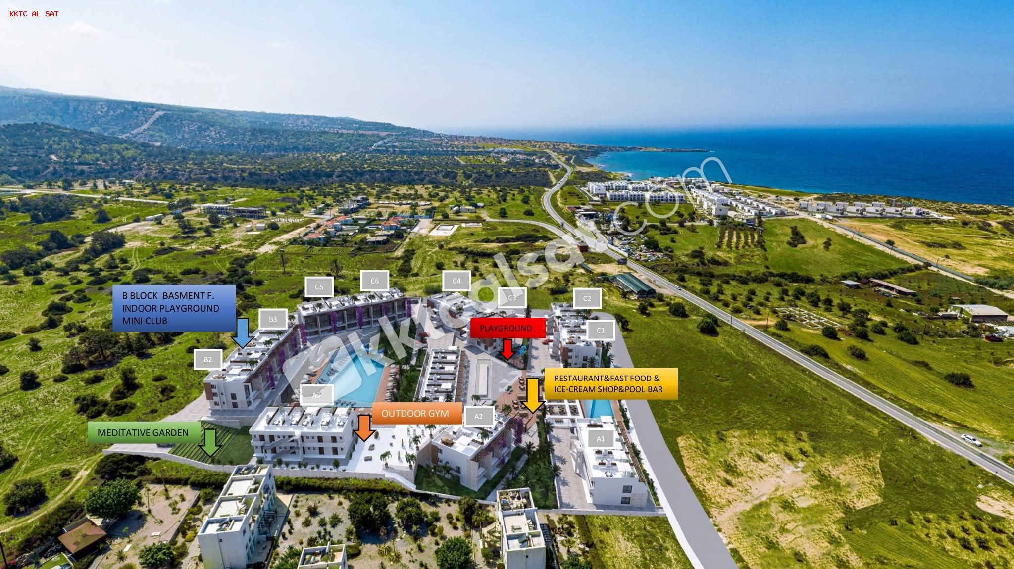 GİRNE ESENTEPE’ DE SOSYAL DONATILI SATILIK 1+0, 1+1, 2+1 SATILIK  DAİRELER (KOD 128) — كيرينيا (Girne) — الصورة 1 من 6