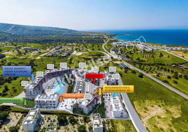 GİRNE ESENTEPE’ DE SOSYAL DONATILI SATILIK 1+0, 1+1, 2+1 SATILIK  DAİRELER (KOD 128)