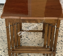 Masif Ahşap İç İçe Geçen Sehpalar (4’lü set)